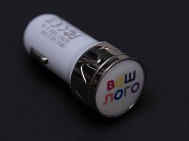 CC-02 Автомобильная зарядка CC-02, 2 USB порта, круглое основание для логотипа, серебро_4