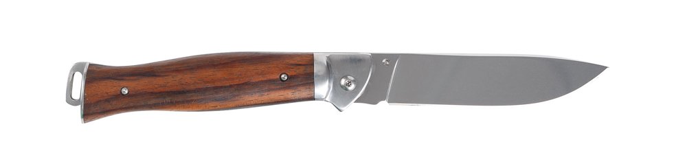 Нож складной Stinger, 105 мм (серебристый), рукоять: сталь/дерево (серебр.-корич.), коробка картон_2