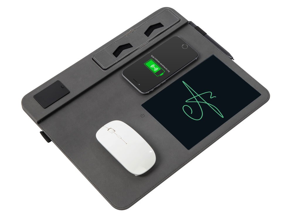 Многофункциональный коврик для мыши Multi Pad с беспроводной зарядкой и LCD экраном, 10 Вт_3