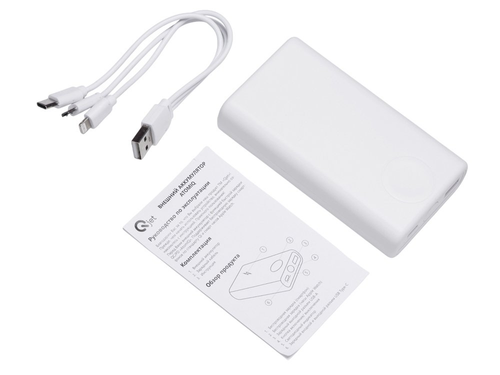 Внешний беспроводной аккумулятор 2-в-1 с функцией зарядки Apple Watch, QC/PD AtomIQ, 10000 мАч_5