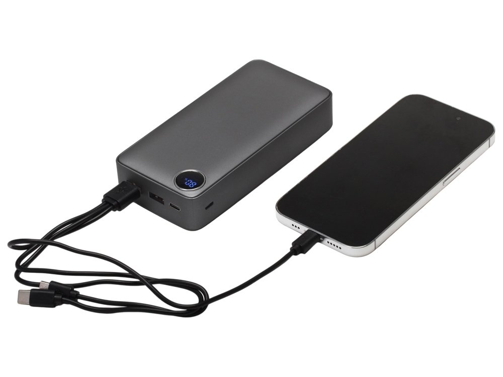 Внешний аккумулятор Mild Pro c быстрой зарядкой QC/PD, металлик soft-touch, 20 000 mAh_1