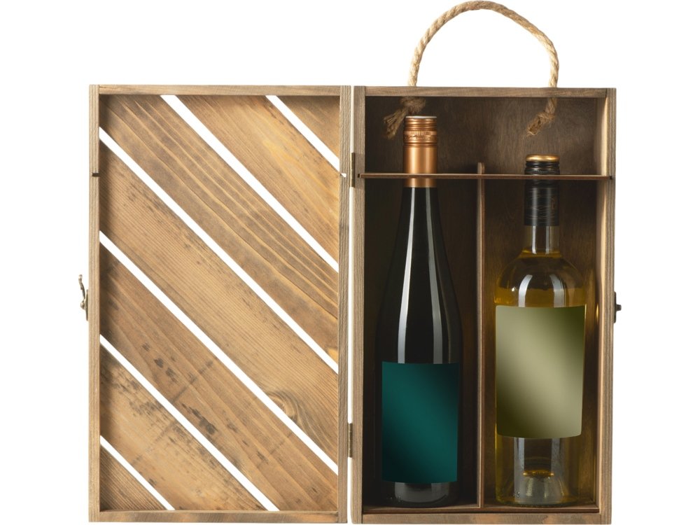Коробка подарочная из массива дерева Two-bottle box_6