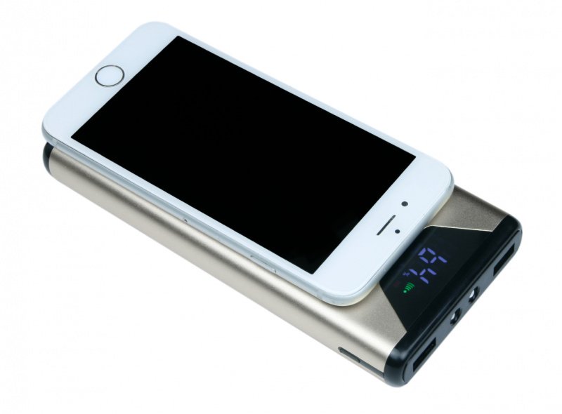 PBM_Wireless02 Беспроводное зарядное устройство PBM_Wireless02_ 10000  ёмкость 10000 mah, c цифровым индикатором, металлический корпус прямоугольной формы формы, серебро_3