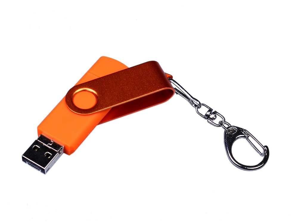 USB 2.0/micro USB/Type-С- флешка на 64 Гб 3-в-1 с поворотным механизмом_1