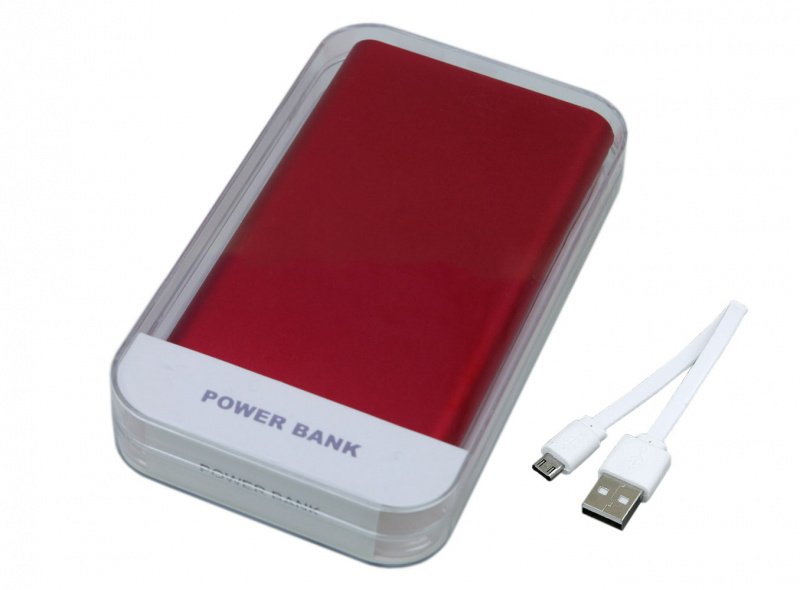 PBM02 Универсальное зарядное устройство power bank PBM02 под нанесение логотипа, красный_1