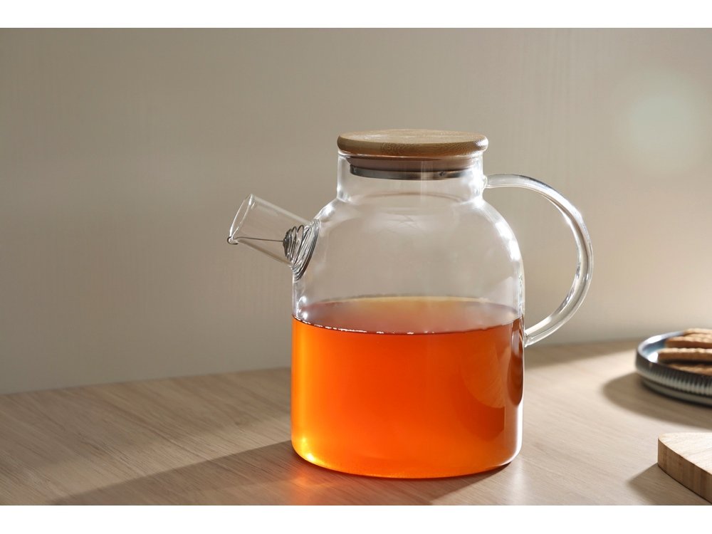 Стеклянный чайник с бамбуковой крышкой Sencha M_9