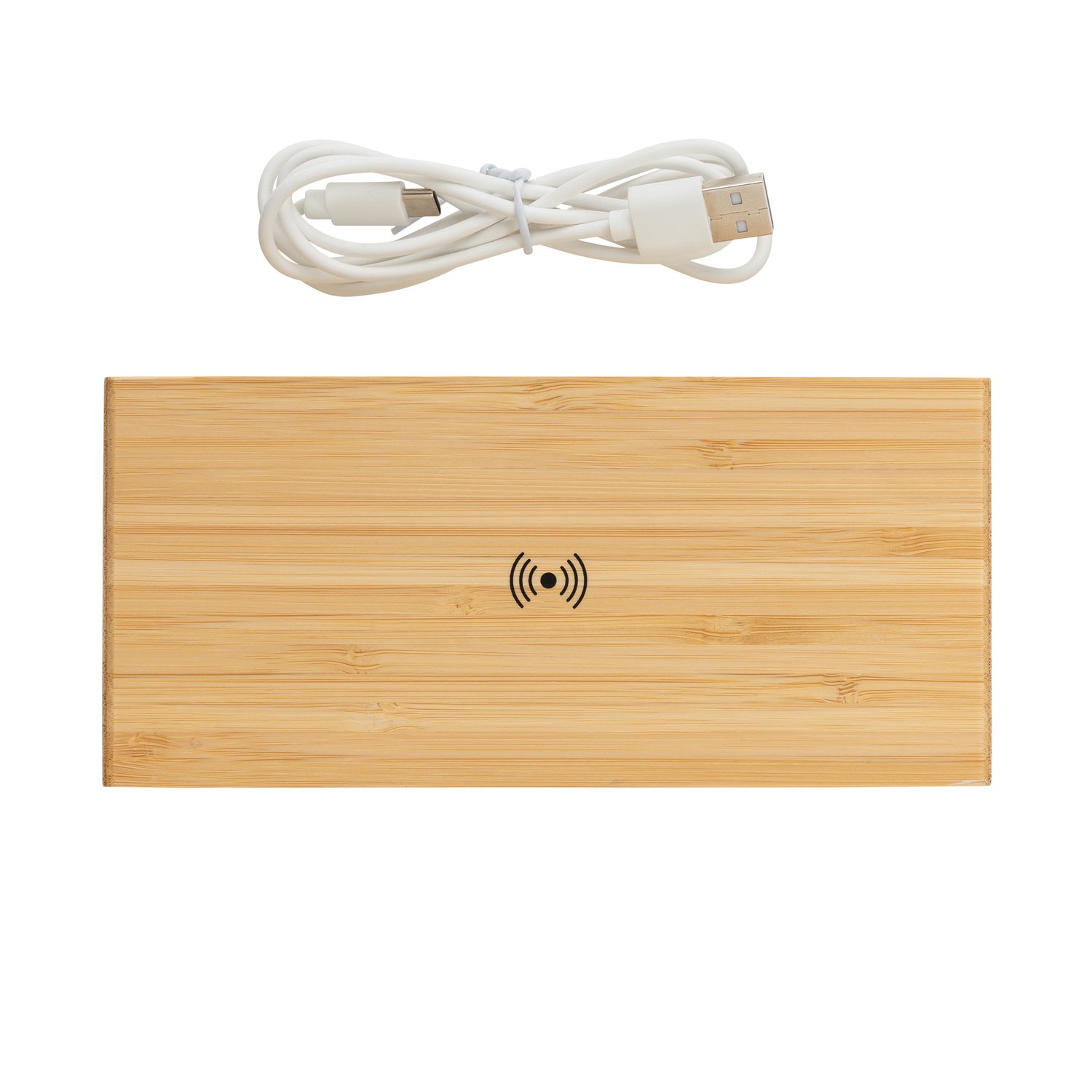 Часы с будильником Bamboo с функцией беспроводной зарядки, 5 Вт_5