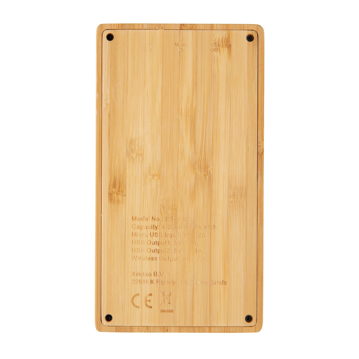Экологичный внешний аккумулятор Bamboo, 4000 mAh_2