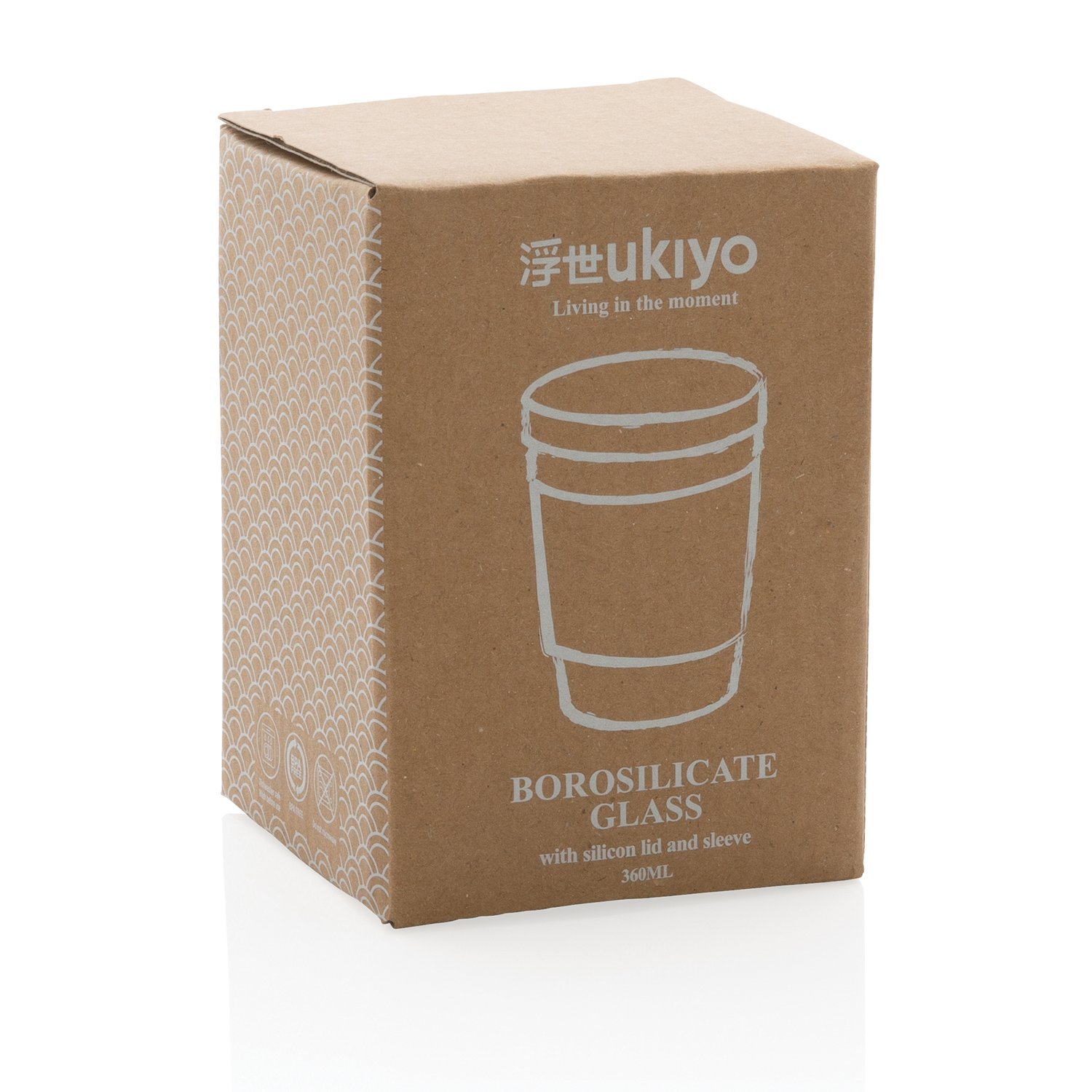 Стакан из боросиликатного стекла Ukiyo с силиконовой крышкой и держателем_8