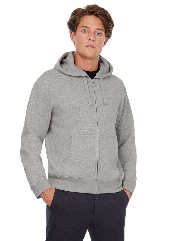 Толстовка мужская Hooded Full Zip серый меланж_4