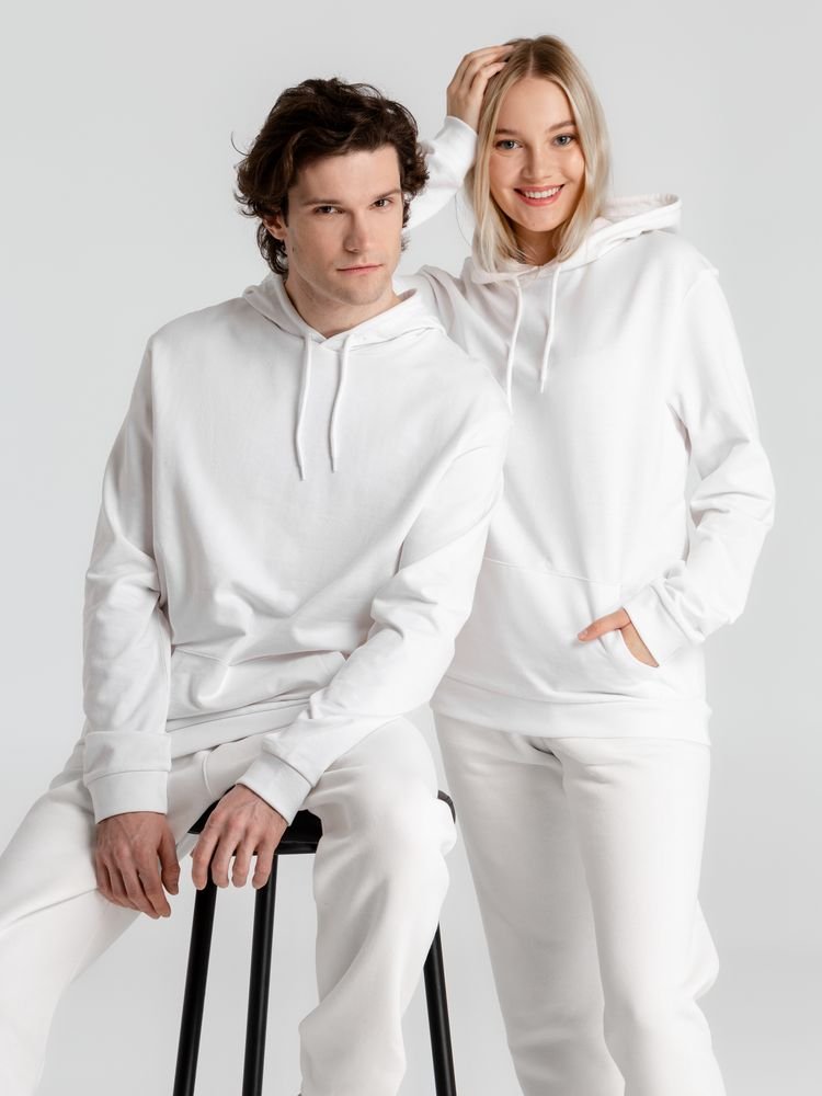 Толстовка с капюшоном унисекс Hoodie, белая_14
