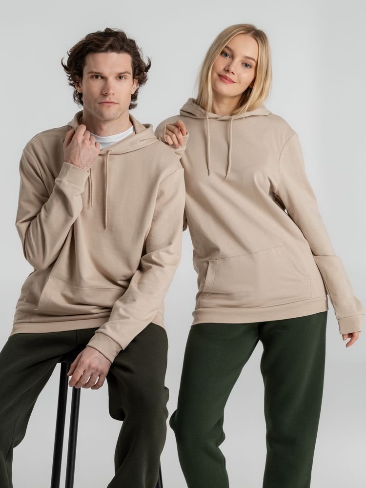 Толстовка с капюшоном унисекс Hoodie, бежевая_13