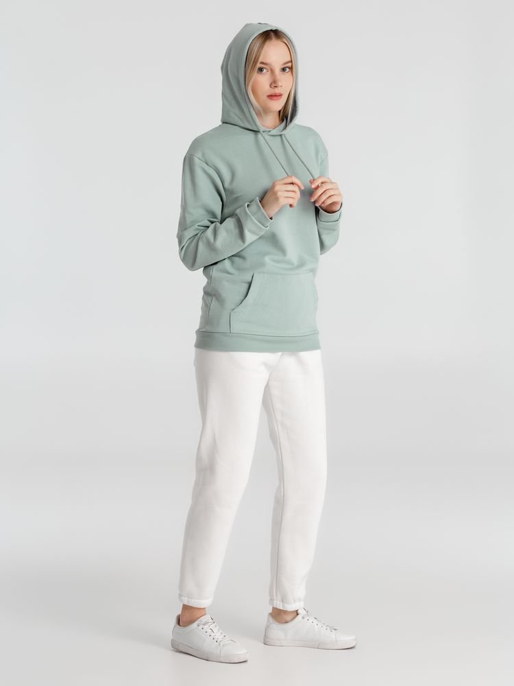 Толстовка с капюшоном унисекс Hoodie, серо-зеленая_6