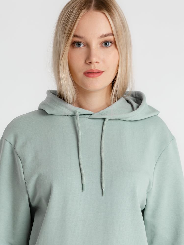 Толстовка с капюшоном унисекс Hoodie, серо-зеленая_5