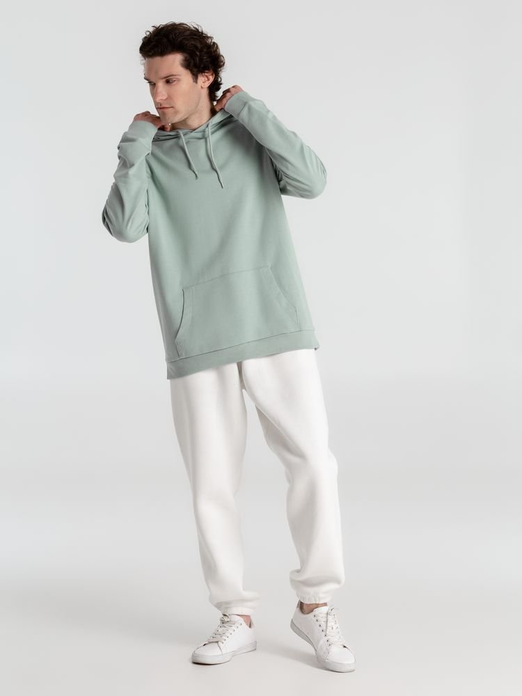 Толстовка с капюшоном унисекс Hoodie, серо-зеленая_9