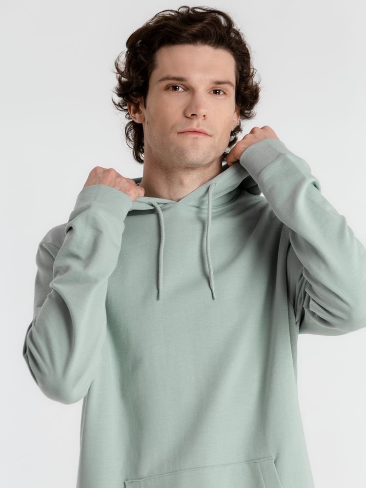 Толстовка с капюшоном унисекс Hoodie, серо-зеленая_8