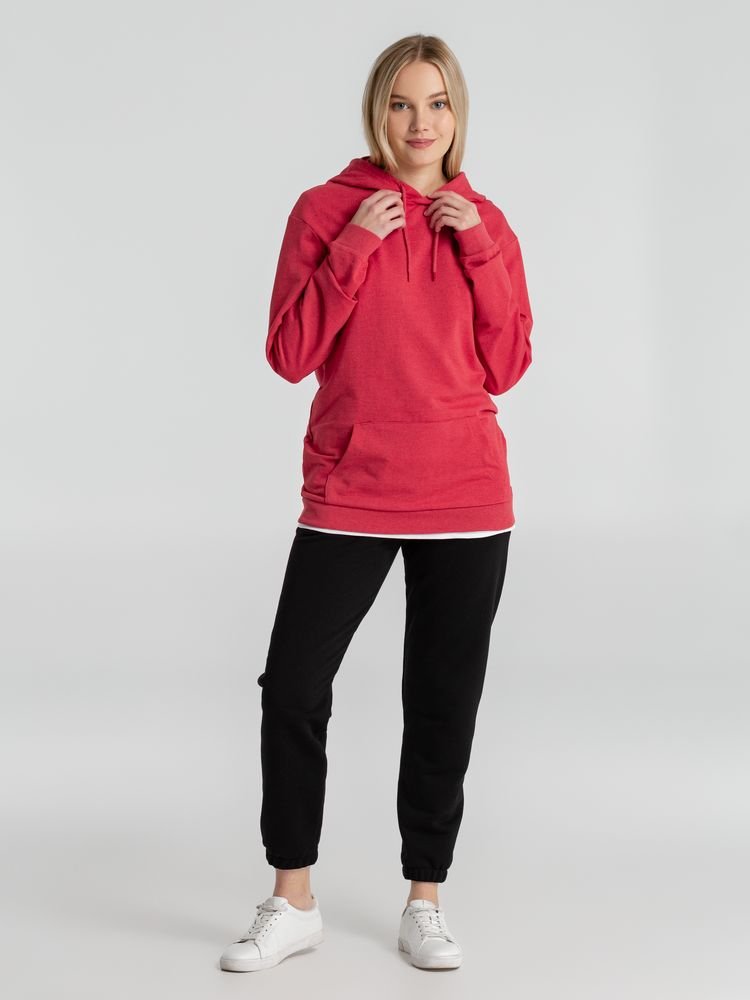 Толстовка с капюшоном унисекс Hoodie, красный меланж_13