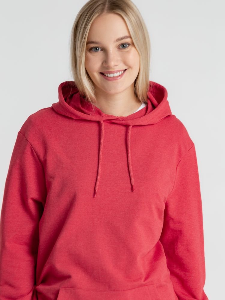 Толстовка с капюшоном унисекс Hoodie, красный меланж_12