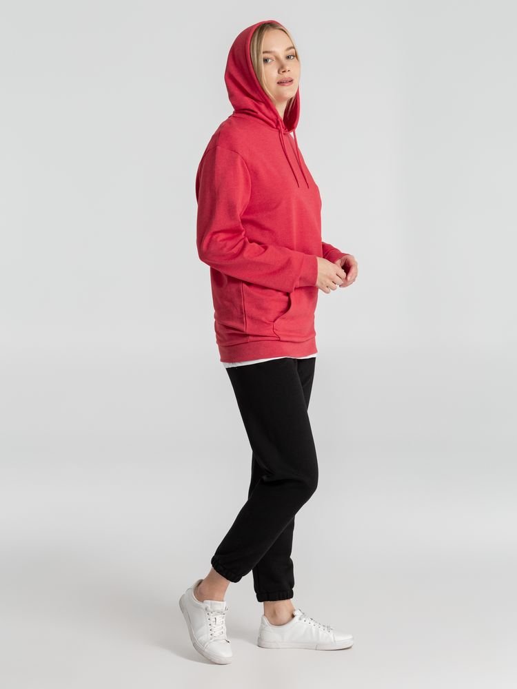 Толстовка с капюшоном унисекс Hoodie, красный меланж_14