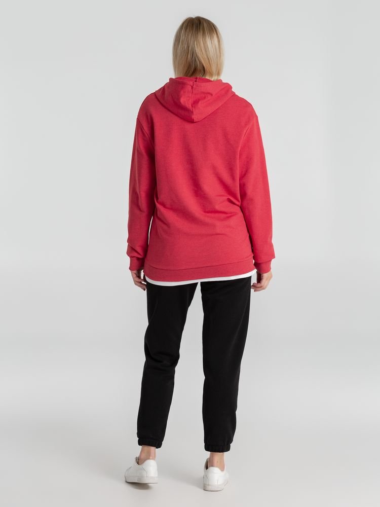 Толстовка с капюшоном унисекс Hoodie, красный меланж_15