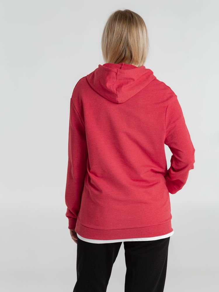 Толстовка с капюшоном унисекс Hoodie, красный меланж_11