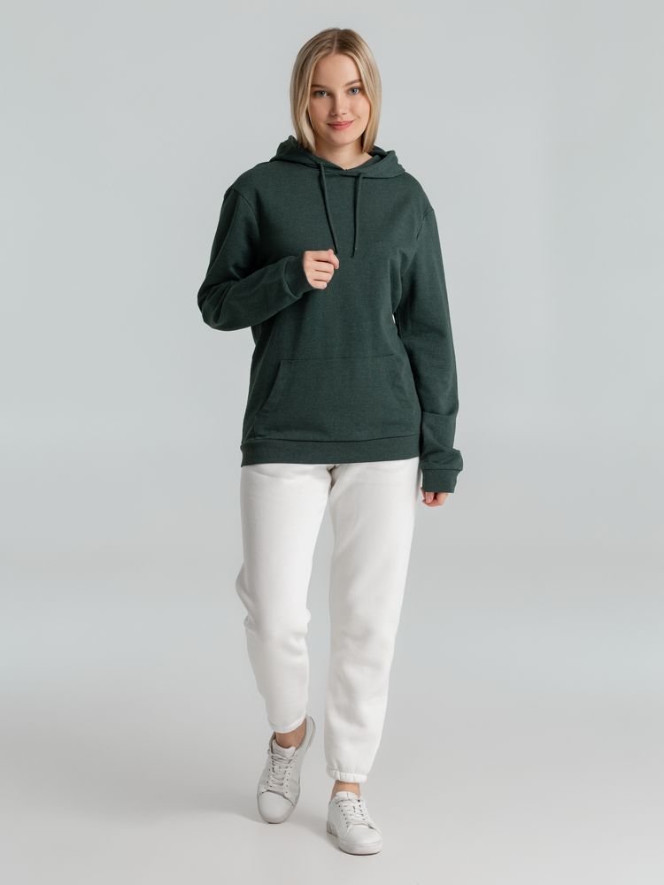 Толстовка с капюшоном унисекс Hoodie, темно-зеленый меланж_6