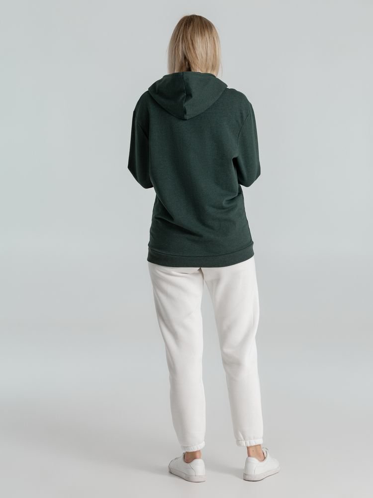 Толстовка с капюшоном унисекс Hoodie, темно-зеленый меланж_8