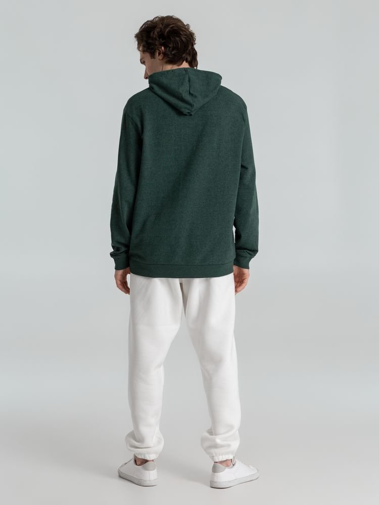Толстовка с капюшоном унисекс Hoodie, темно-зеленый меланж_12