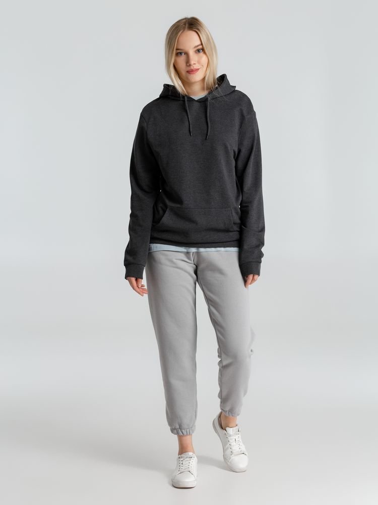 Толстовка с капюшоном унисекс Hoodie, серый меланж (антрацит)_14