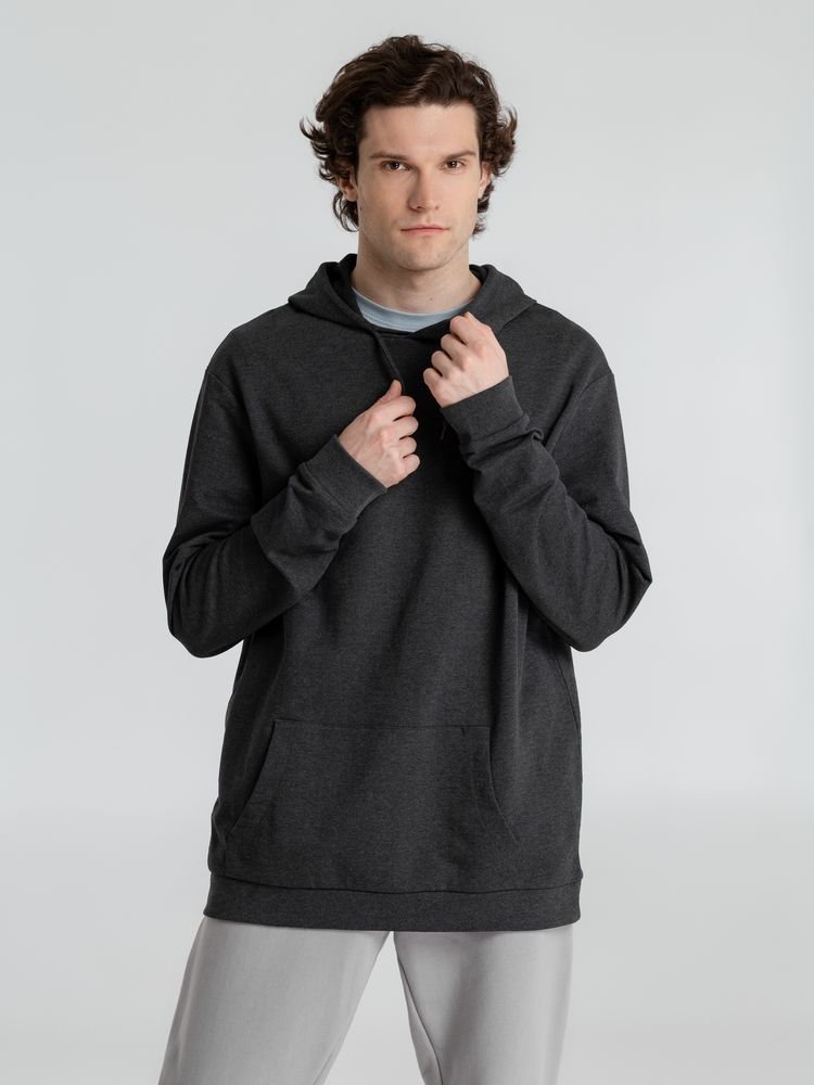 Толстовка с капюшоном унисекс Hoodie, серый меланж (антрацит)_5