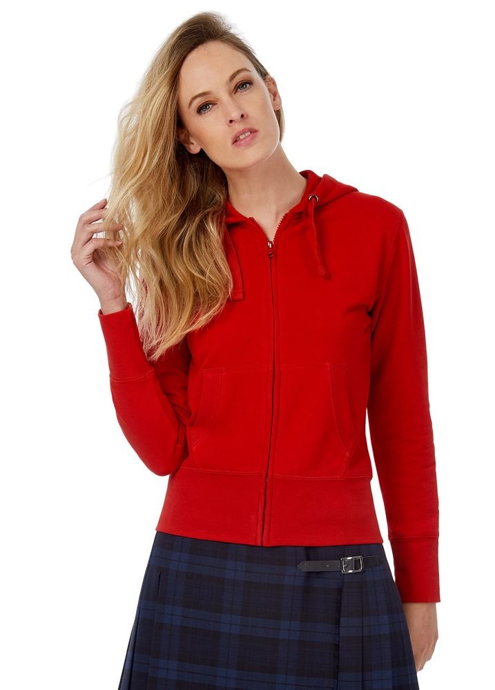 Толстовка женская Hooded Full Zip серый меланж_4