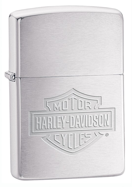 Зажигалка ZIPPO Harley-Davidson®, с покрытием Brushed Chrome, латунь/сталь, серебристая, 36x12x56 мм