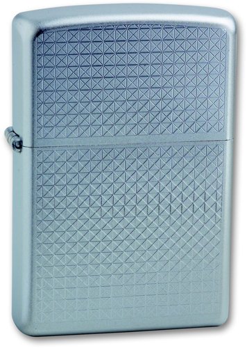 Зажигалка ZIPPO Diamond Plate, с покрытием Satin Chrome™, латунь/сталь, серебристая, 36x12x56 мм