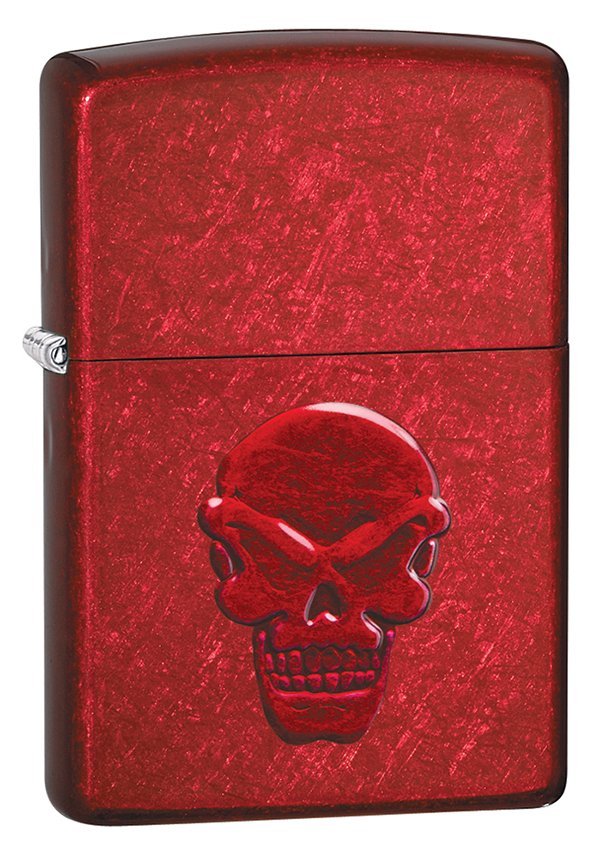 Зажигалка ZIPPO Doom с покрытием Candy Apple Red, латунь/сталь, красная, глянцевая, 36x12x56 мм