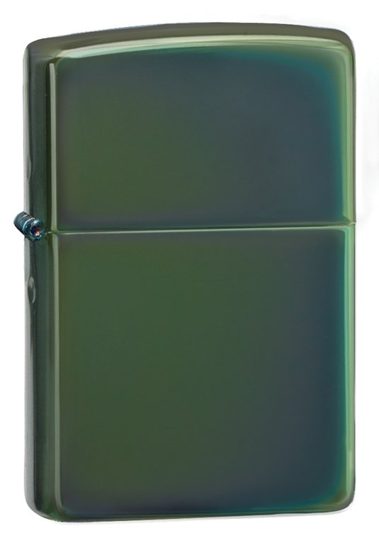 Зажигалка ZIPPO Classic с покрытием Chameleon™, латунь/сталь, зелёная, глянцевая, 36x12x56 мм