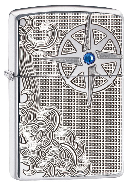 Зажигалка ZIPPO Armor™ с покрытием High Polish Chrome, латунь/сталь, серебристая, 37х13x58 мм