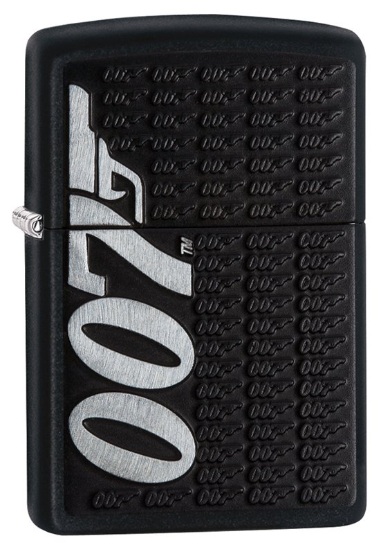 Зажигалка ZIPPO James Bond 007™ с покрытием Black Matte, латунь/сталь, чёрная, матовая, 36x12x56 мм