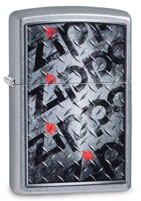 Зажигалка ZIPPO Diamond с покрытием Street Chrome™, латунь/сталь, серебристая, матовая, 36x12x56 мм
