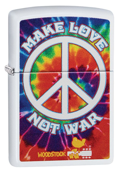 Зажигалка ZIPPO Woodstock® с покрытием White Matte, латунь/сталь, белая, матовая, 36x12x56 мм