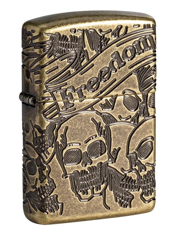 Зажигалка ZIPPO Armor™ с покрытием Antique Brass, латунь/сталь, медная, матовая, 36x12x56 мм