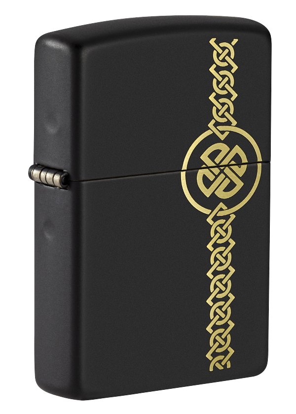Зажигалка ZIPPO Celtic Design с покрытием Black Matte, латунь/сталь, чёрная, матовая, 38x13x57 мм