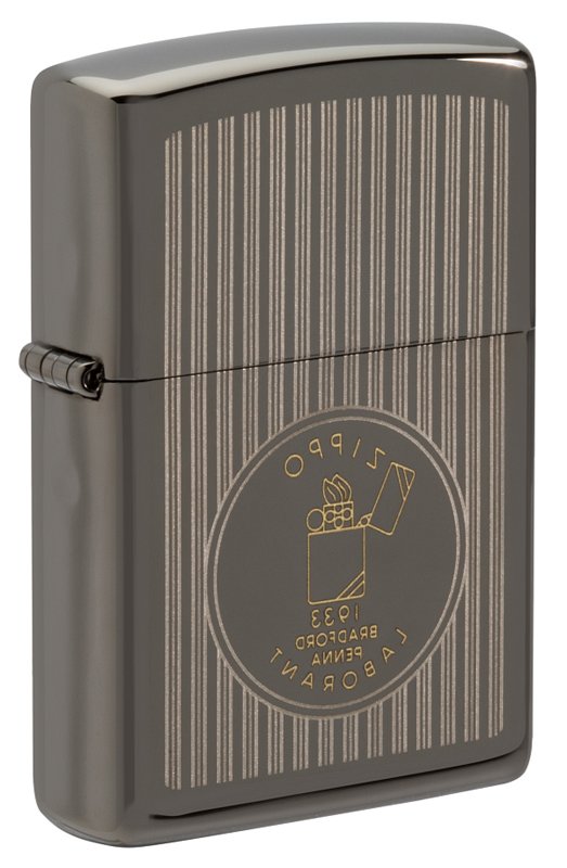 Зажигалка ZIPPO Founder's Day с покрытием Black Ice®, латунь/сталь, чёрная, глянцевая, 38x13x57 мм