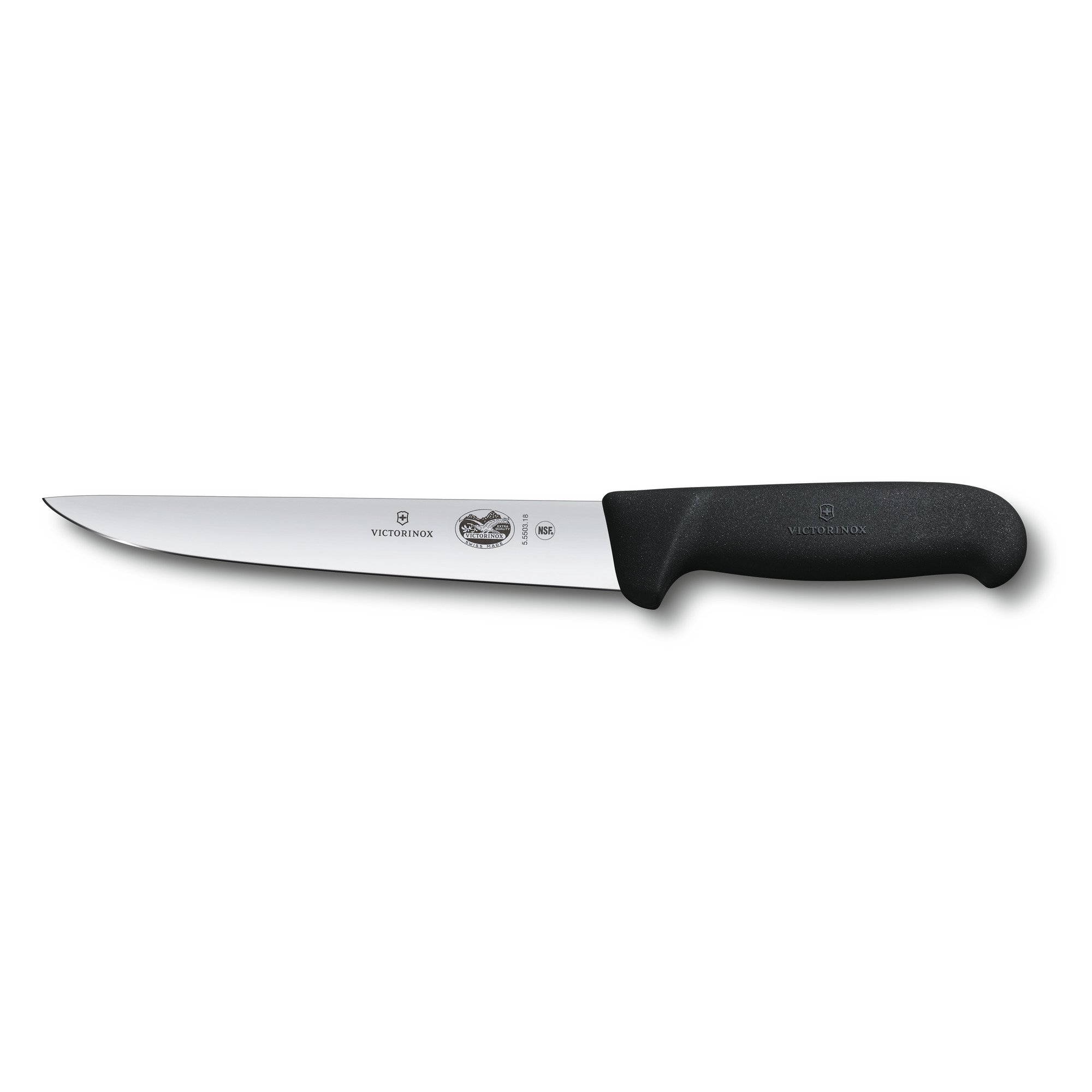Нож обвалочный / жиловочный VICTORINOX Fibrox с прямым лезвием 18 см, чёрный