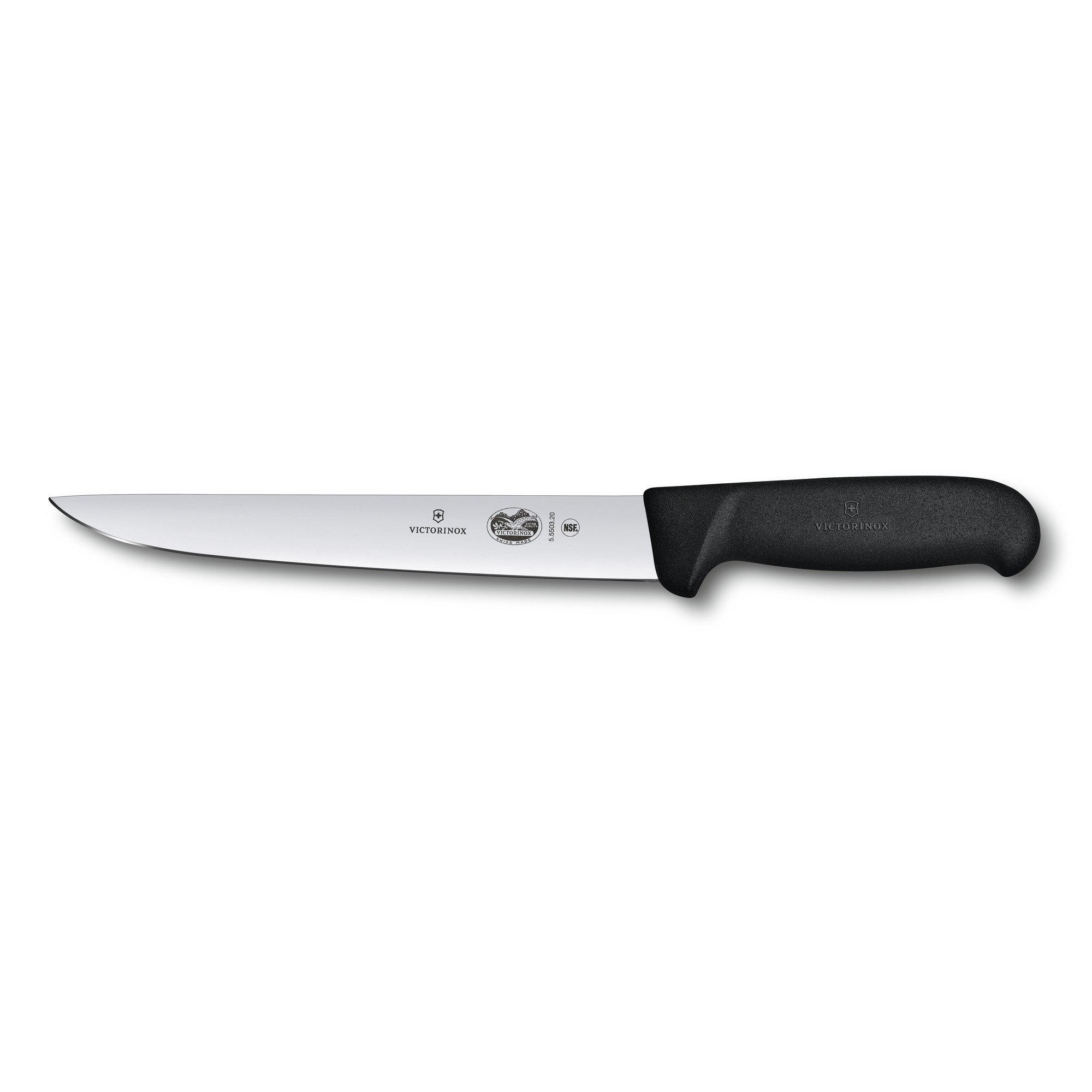 Нож обвалочный / жиловочный VICTORINOX Fibrox с прямым лезвием 20 см, чёрный