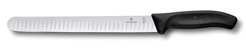 Нож для нарезания ломтиками VICTORINOX SwissClassic, широкое рифлёное лезвие 25 см, чёрный