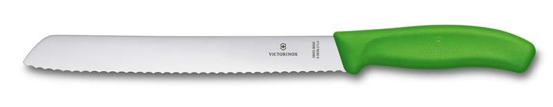 Нож для хлеба VICTORINOX SwissClassic, лезвие 21 см с волнистой заточкой, зелёный, в блистере