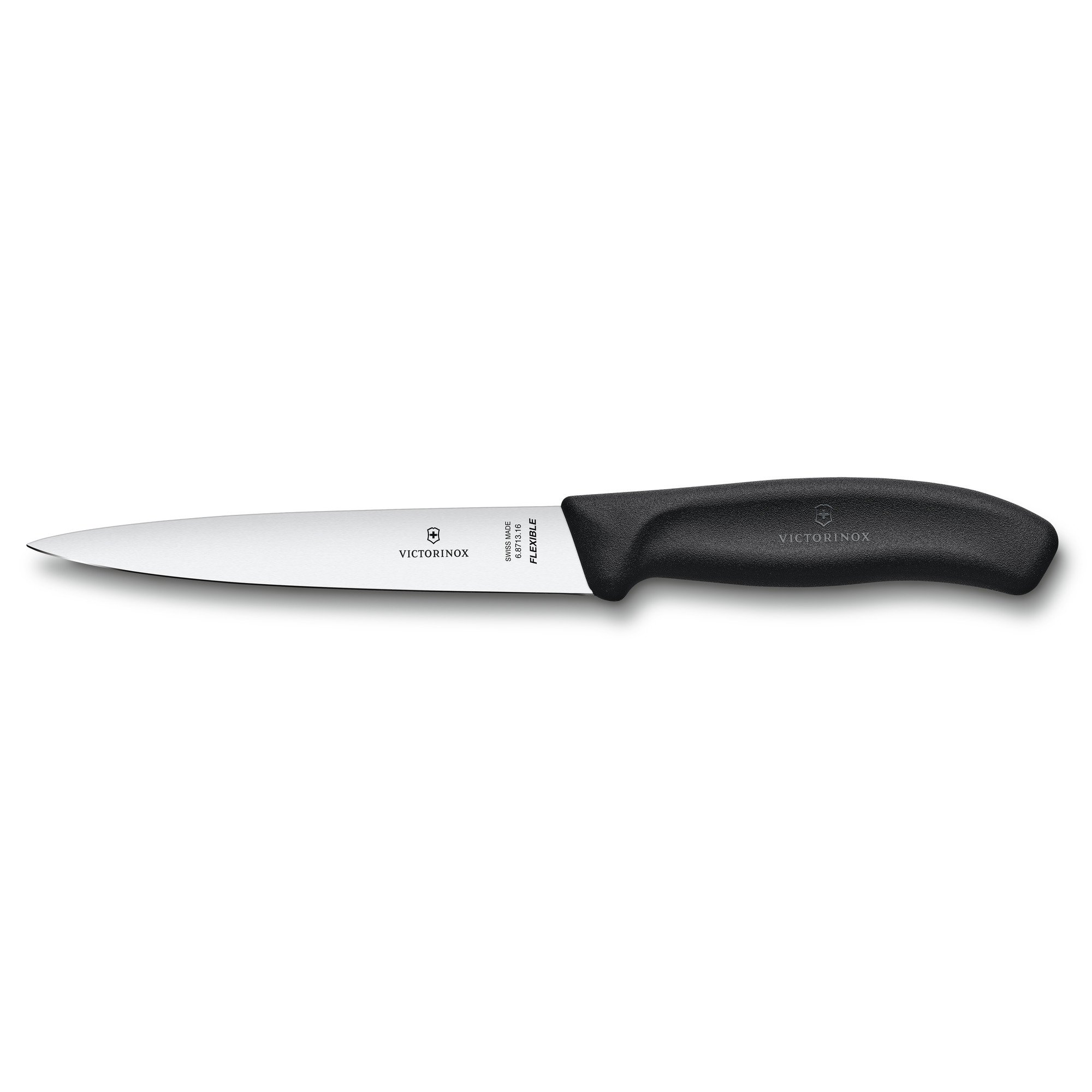 Нож филейный VICTORINOX SwissClassic с гибким прямым лезвием 16 см, чёрный
